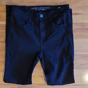 American Eagle Outfitters Womens Hi Rise Jegging, Black, 8